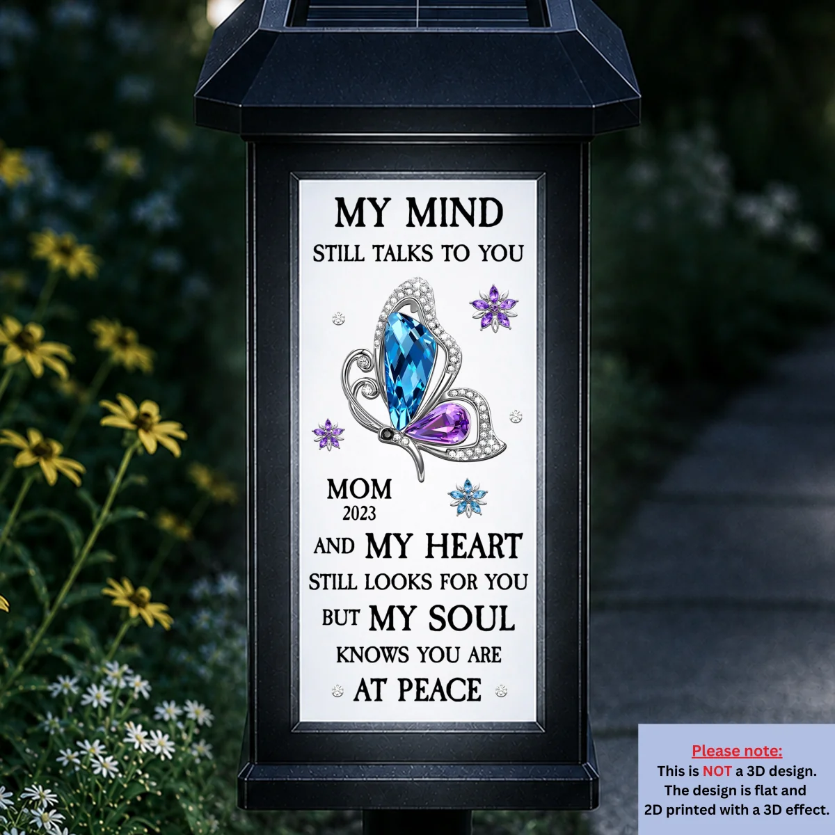 My Soul Knows You Are At Peace - Personalized Custom Solar Garden Light - Image 9
