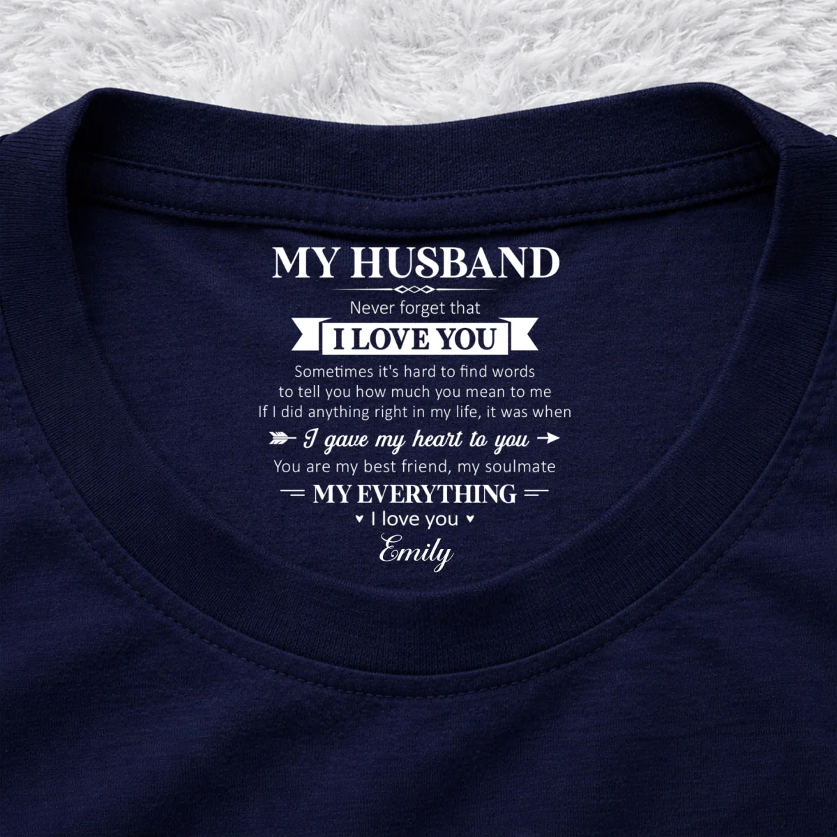 My Soulmate And My Everything - Personalized Custom Inside Neck Print T-Shirt - Image 10