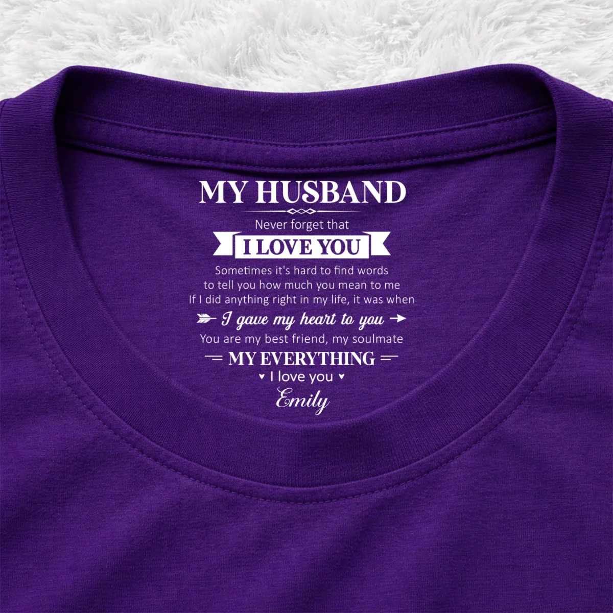 My Soulmate And My Everything - Personalized Custom Inside Neck Print T-Shirt - Image 11