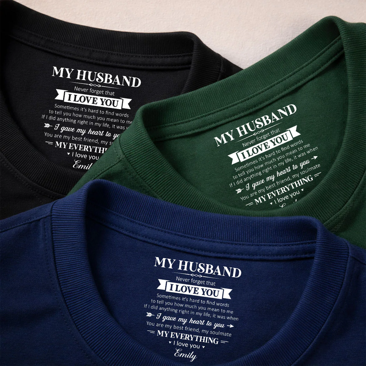 My Soulmate And My Everything - Personalized Custom Inside Neck Print T-Shirt - Image 3