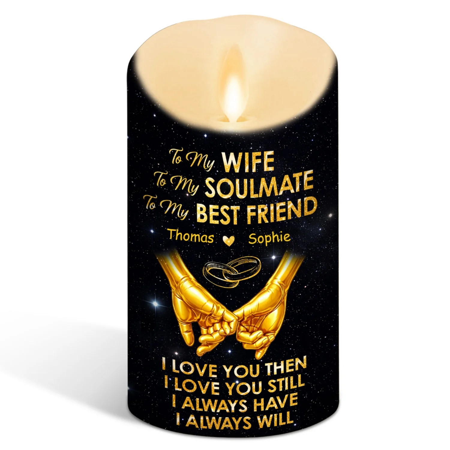 My Soulmate My Best Friend - Personalized Custom LED Candle - Image 7