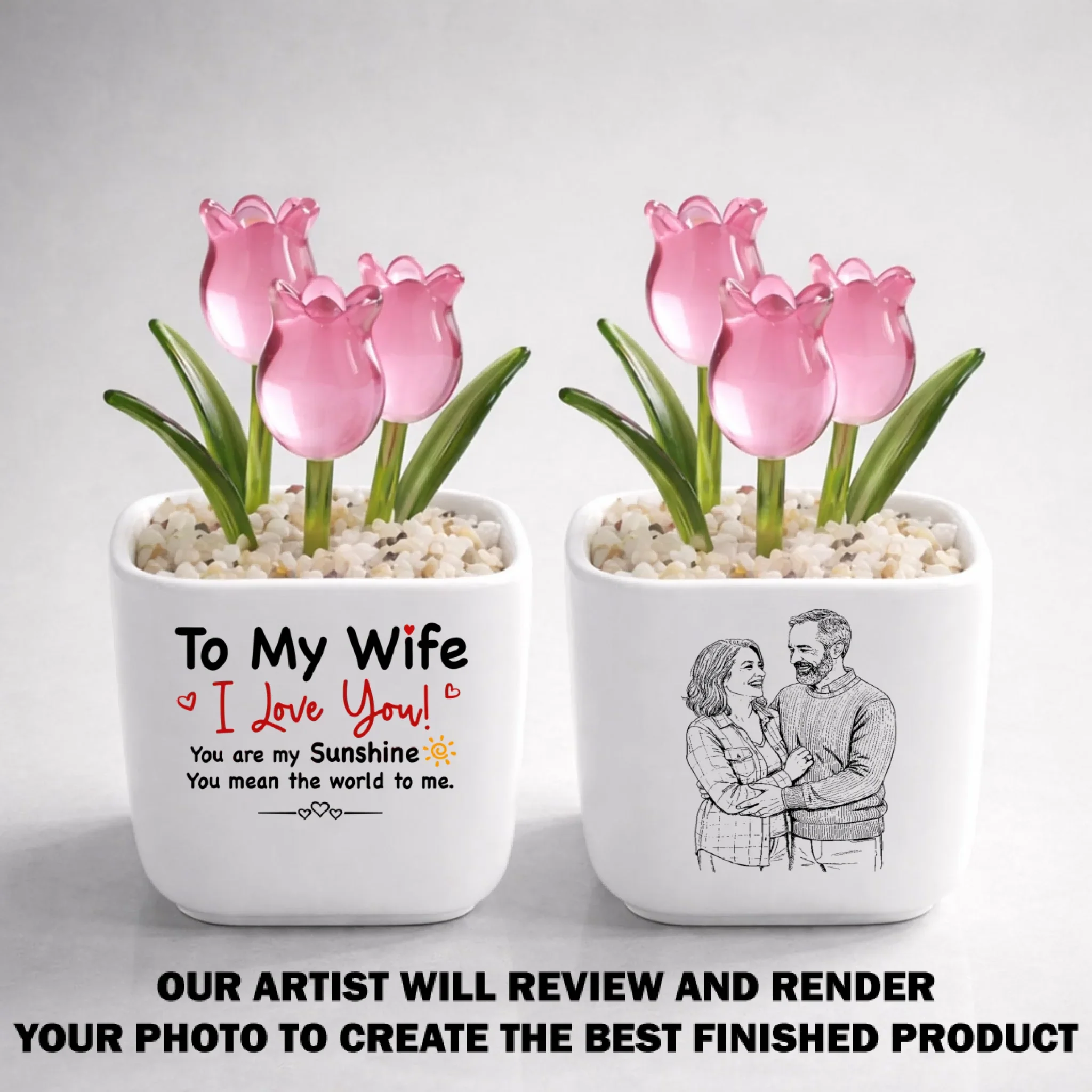 My Sunshine - Personalized Custom Glass Everlasting Tulips - Image 10