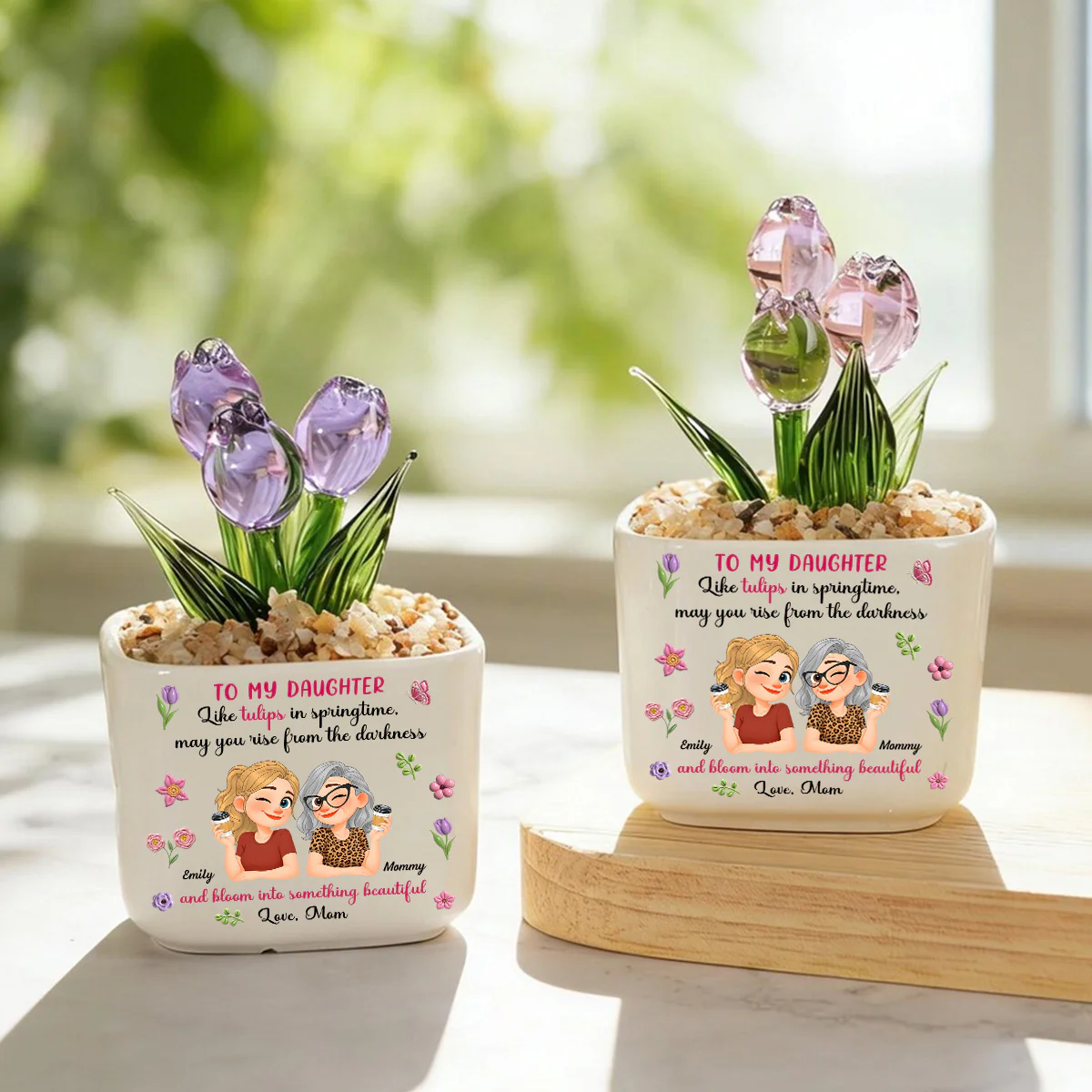 My Sweet Tulip Girl - Personalized Custom Glass Everlasting Tulips - Image 3