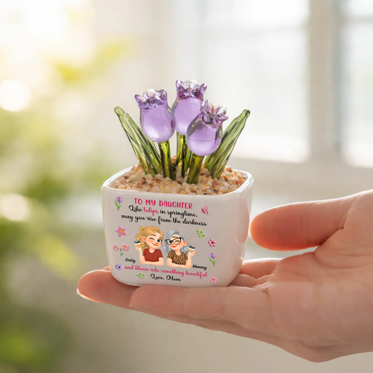 My Sweet Tulip Girl - Personalized Custom Glass Everlasting Tulips - Image 4