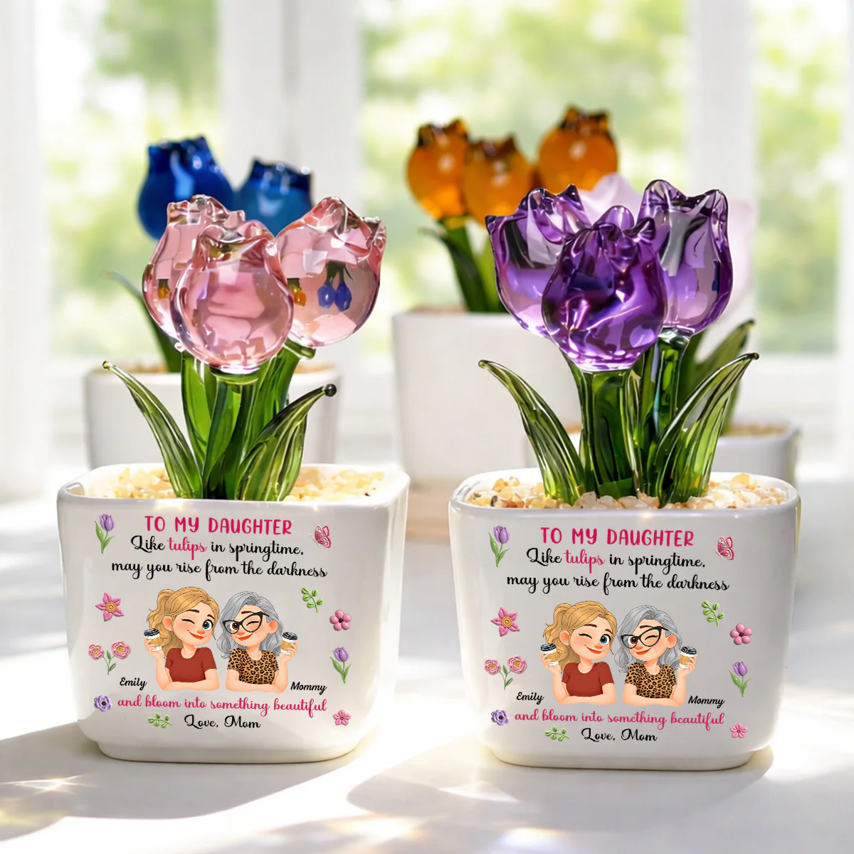 My Sweet Tulip Girl - Personalized Custom Glass Everlasting Tulips - Image 5