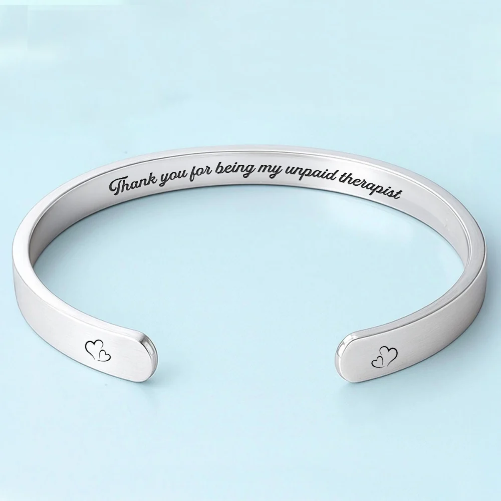 My Unpaid Therapist - Personalized Custom Bracelet Cuff - Image 5