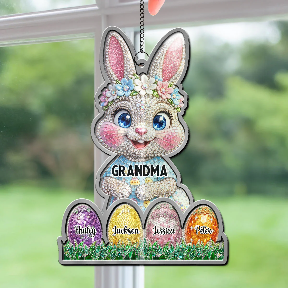 Nana Easter Bunny - Personalized Custom Suncatcher