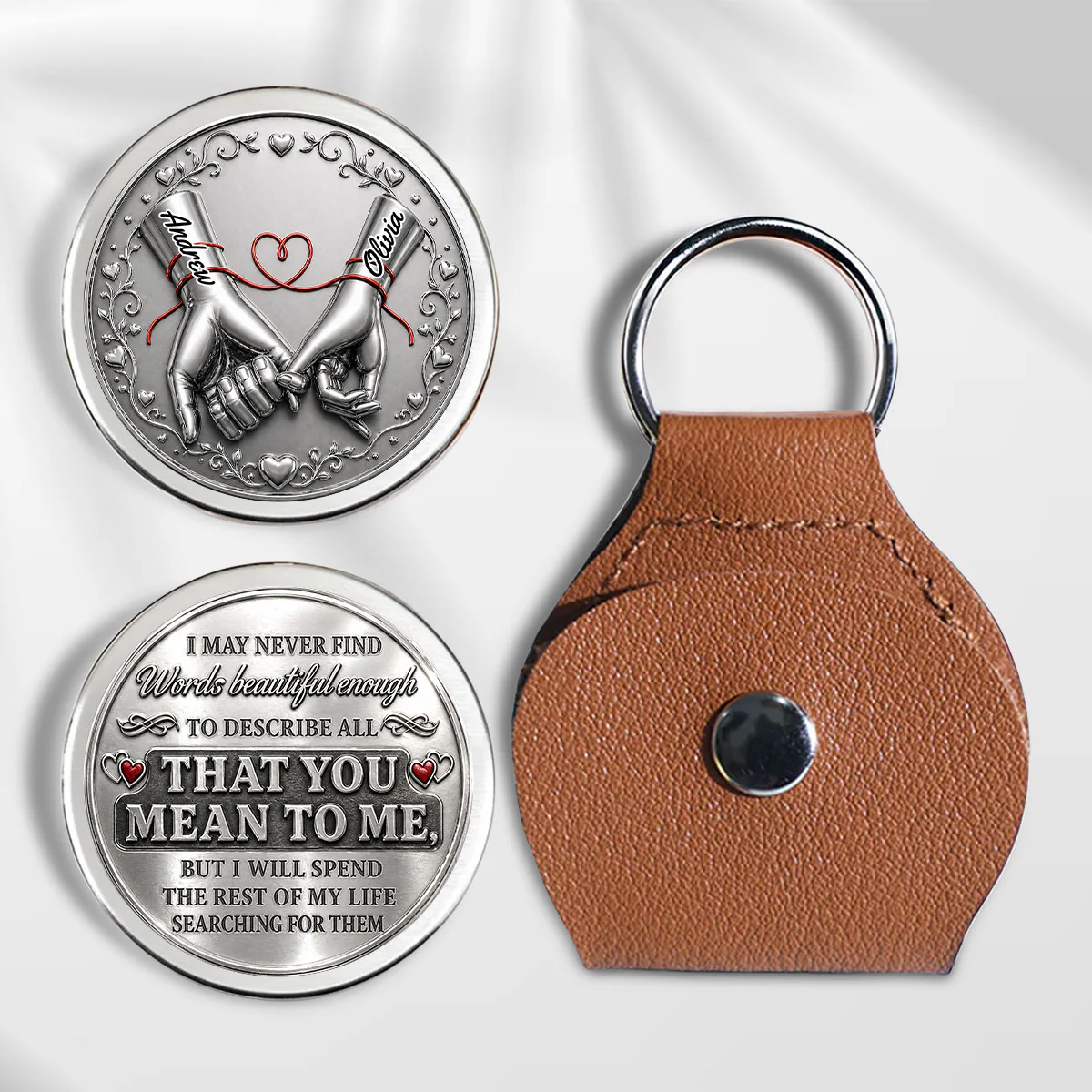 Never Find Words Beautiful Enough - Personalized Custom Pocket Hug