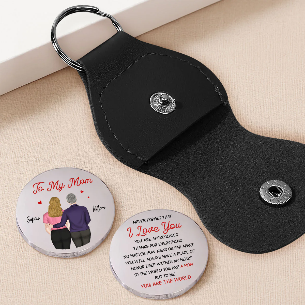 Never Forget I Love You Mom - Personalized Custom Pocket Hug - Image 2