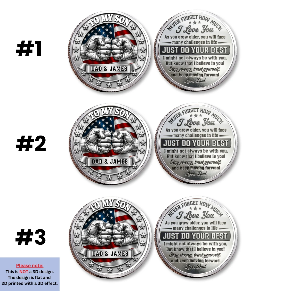 Never Forget I Love You - Personalized Custom Commemorative Keepsake Coin - Image 10