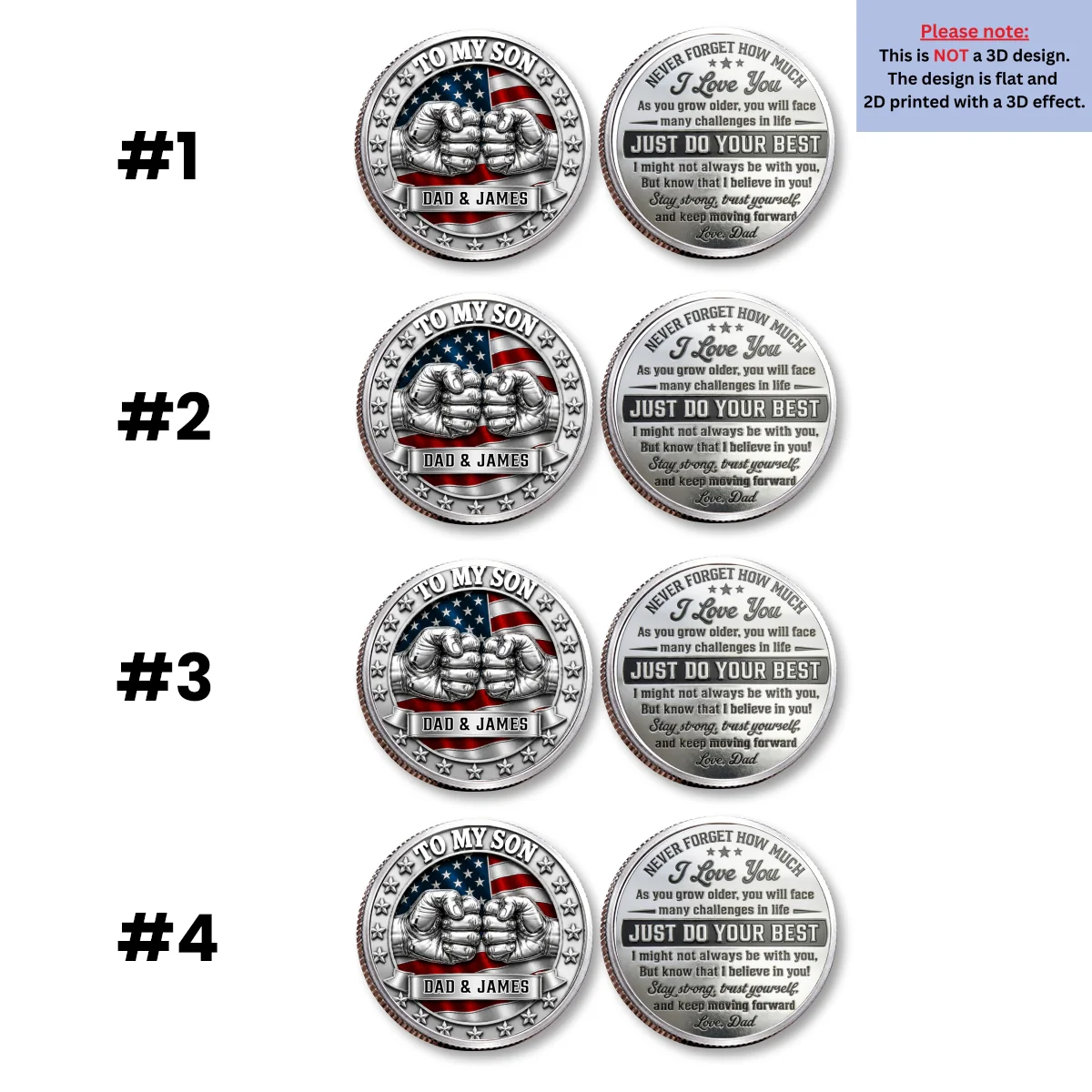Never Forget I Love You - Personalized Custom Commemorative Keepsake Coin - Image 11
