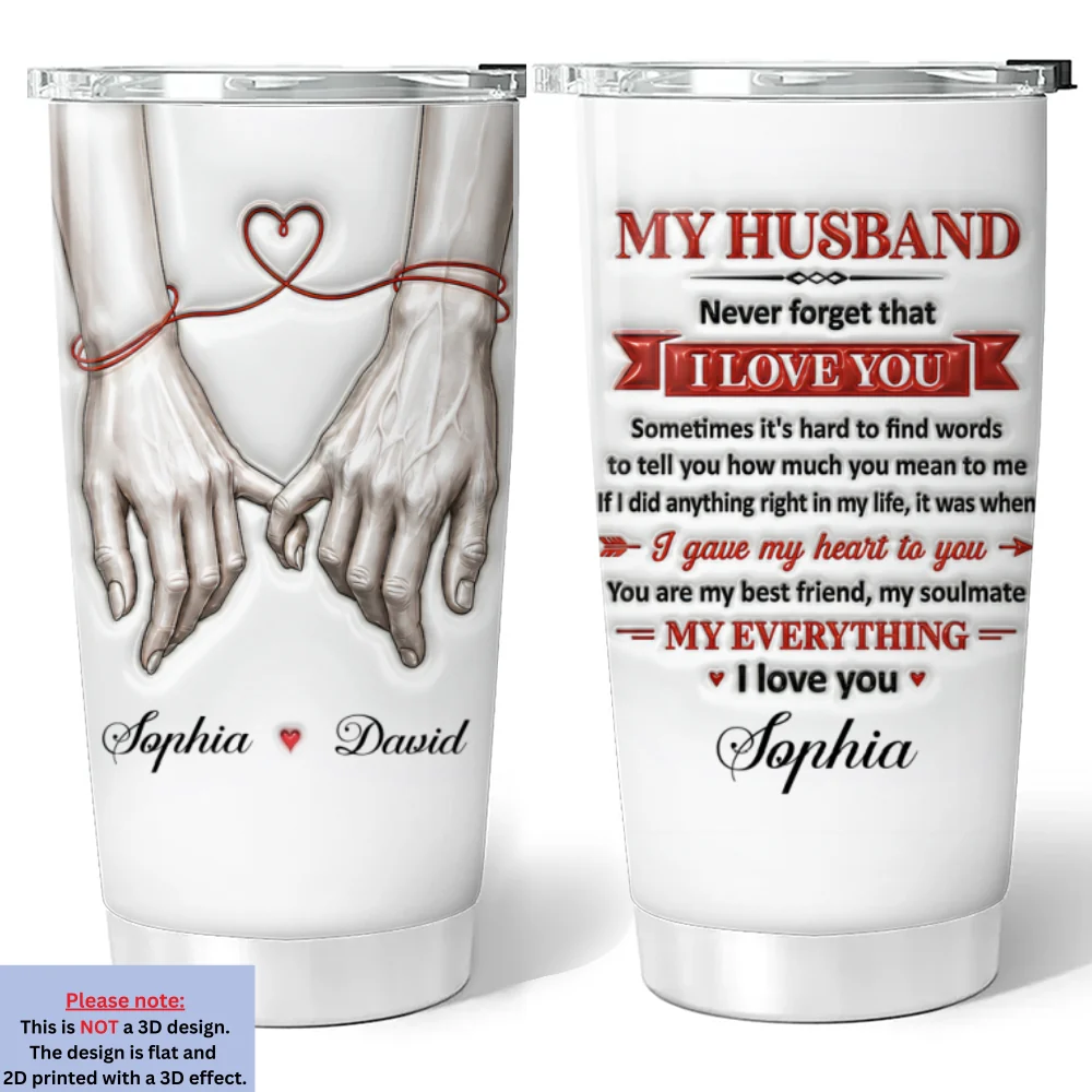 Never Forget That I Love You - Personalized Custom 3D Inflated Effect Tumbler - Image 5