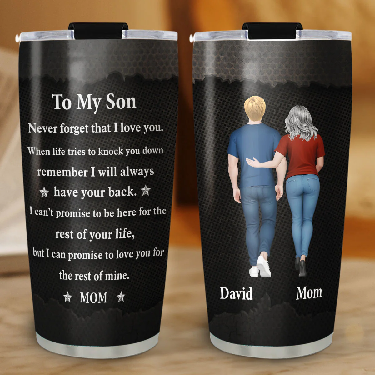 Never Forget That I Love You Son - Personalized Custom Tumbler - Image 3