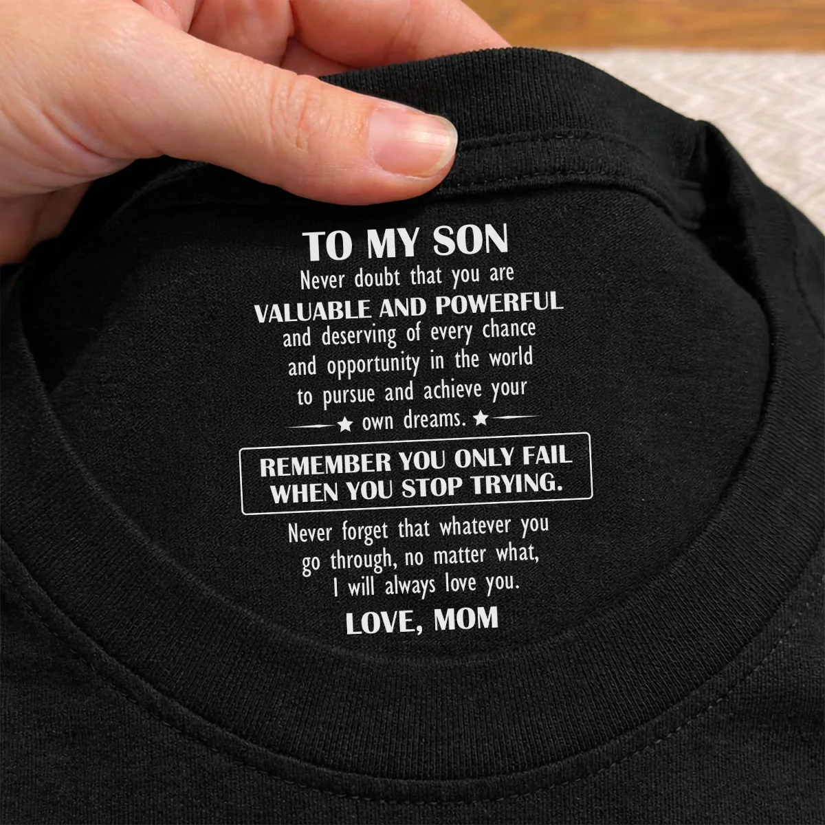 Never Forget That Whatever You Go Through - Personalized Custom Inside Neck Print T-Shirt - Image 4