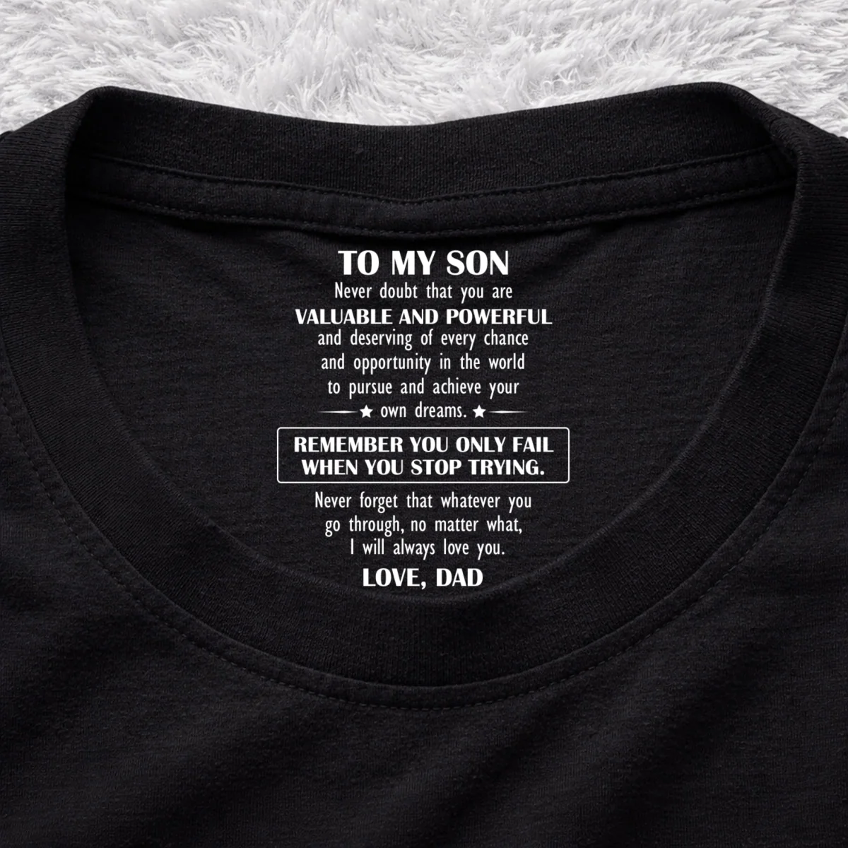 Never Forget That Whatever You Go Through - Personalized Custom Inside Neck Print T-Shirt - Image 7