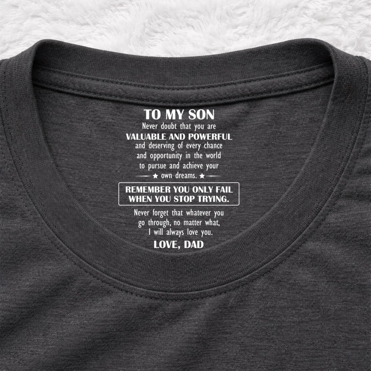 Never Forget That Whatever You Go Through - Personalized Custom Inside Neck Print T-Shirt - Image 8