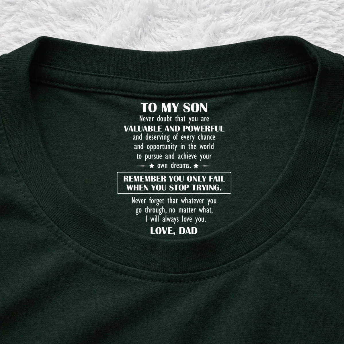 Never Forget That Whatever You Go Through - Personalized Custom Inside Neck Print T-Shirt - Image 9
