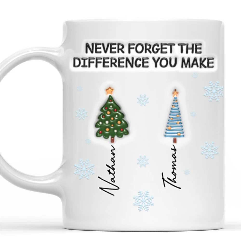 Never Forget The Difference You Make Coworkers - Personalized Custom 3D Inflated Effect Coffee Mug - Image 6