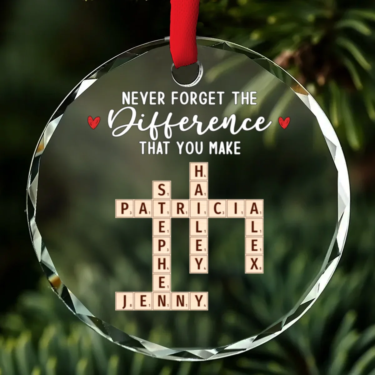 Never Forget You - Personalized Custom Glass Ornament - Image 7