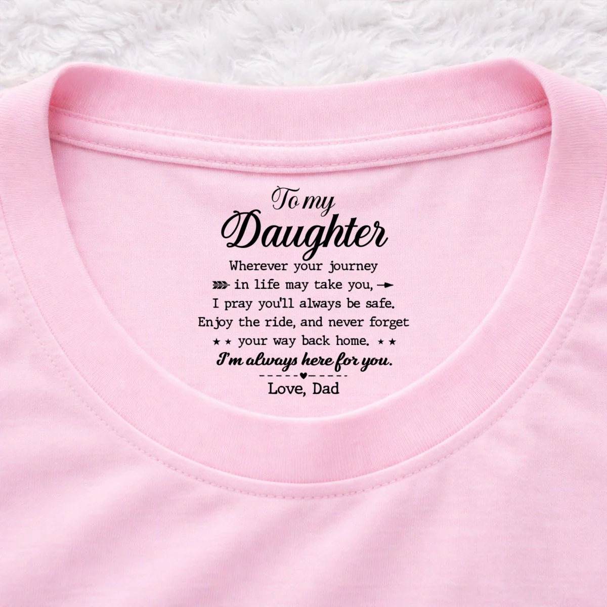 Never Forget Your Way Home - Personalized Custom Inside Neck Print T-Shirt - Image 9