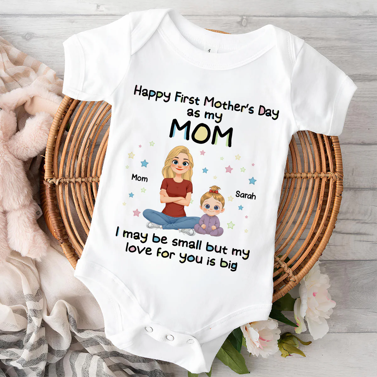 New Mom Love - Personalized Custom Baby Onesie - Image 2