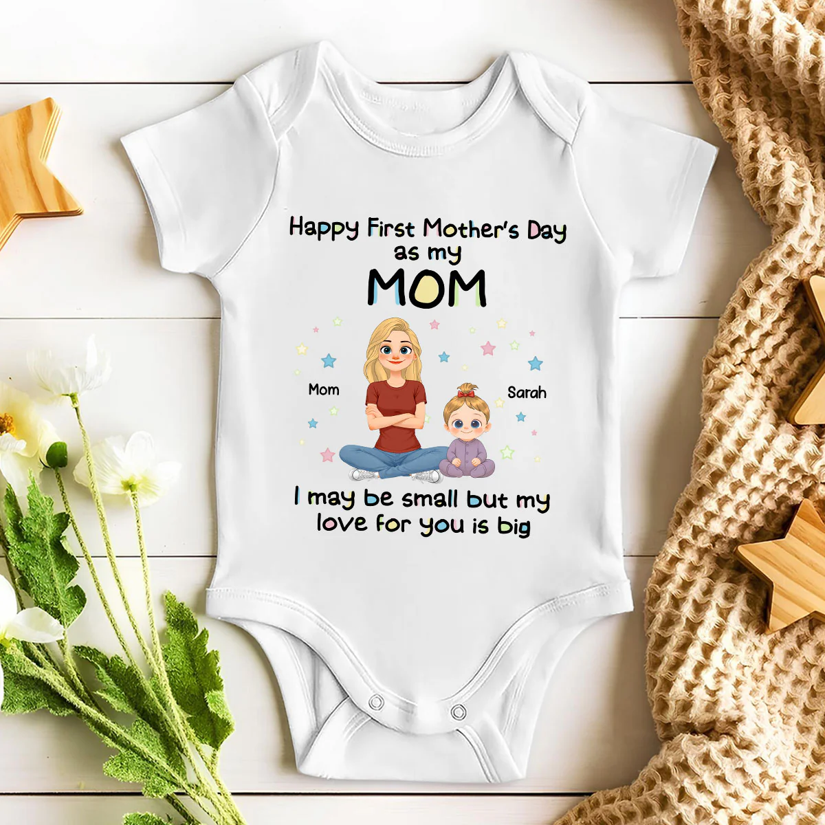 New Mom Love - Personalized Custom Baby Onesie - Image 3