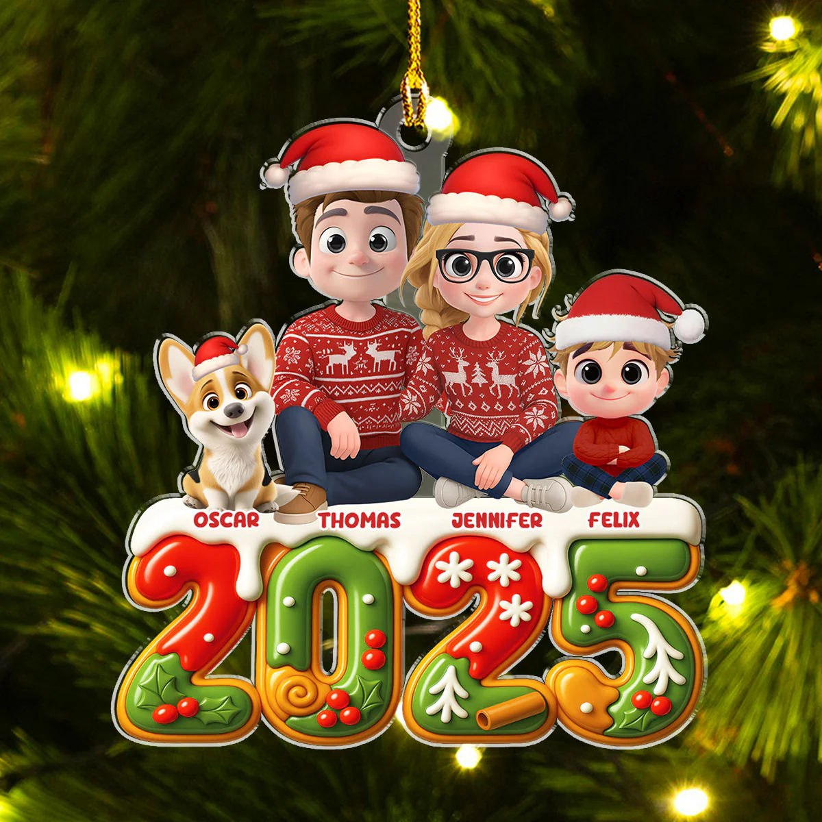 Next To Each Other - Personalized Custom 3D Effect Acrylic Ornament - Image 3