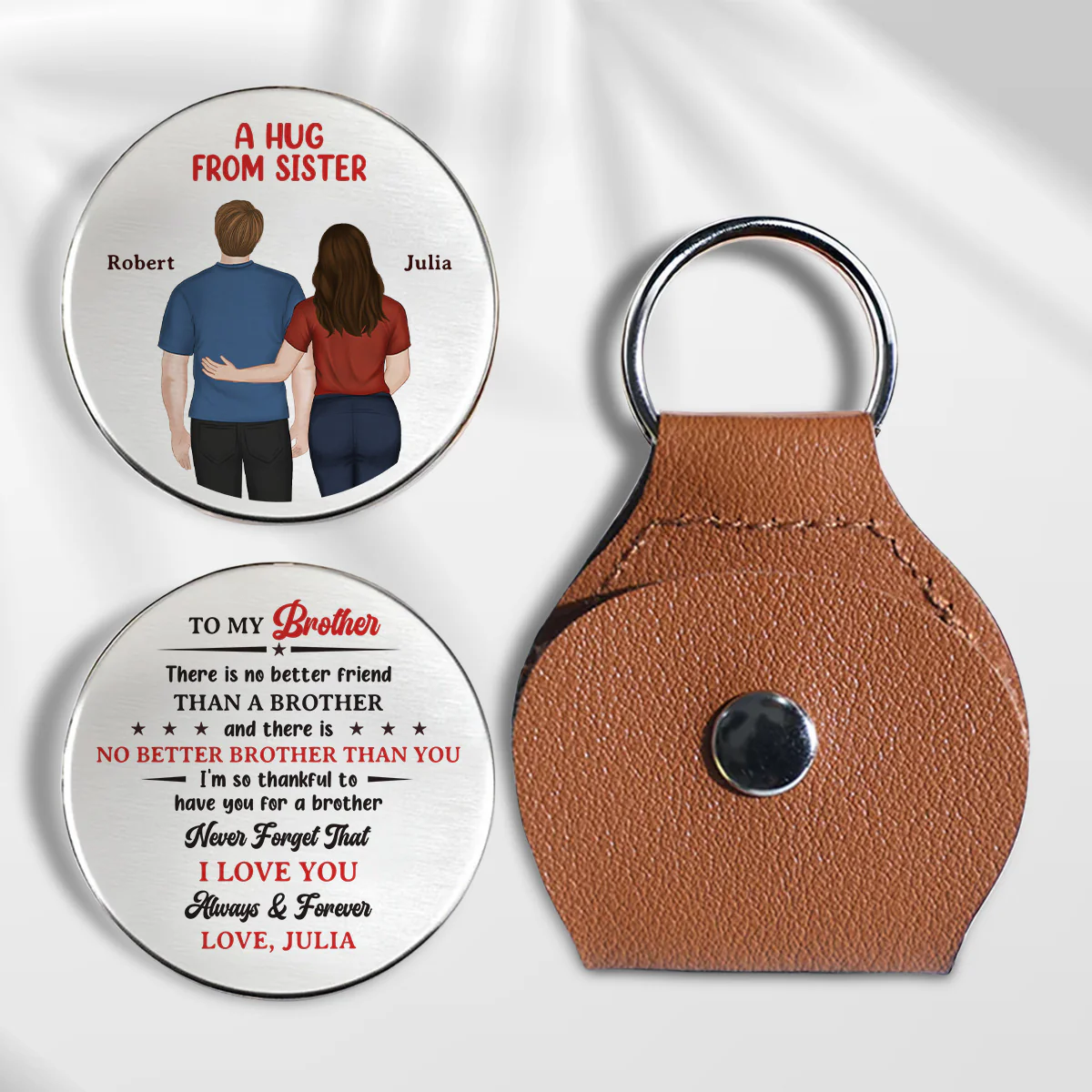 No Better Brother Than You - Personalized Custom Pocket Hug