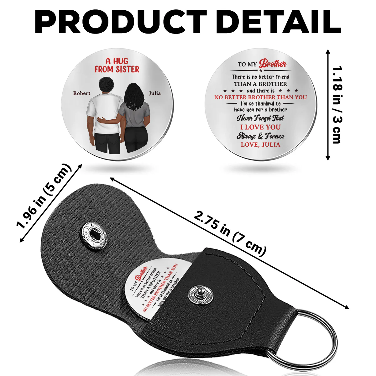 No Better Brother Than You - Personalized Custom Pocket Hug - Image 5