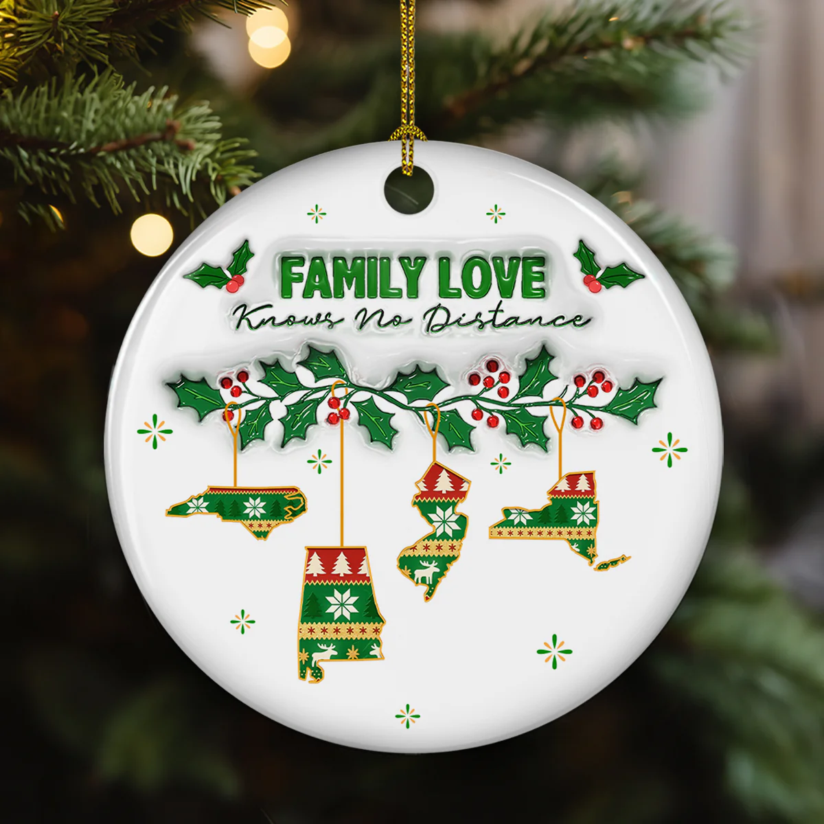 No Distance Known - Personalized Custom 3D Inflated Effect Ceramic Ornament - Image 3