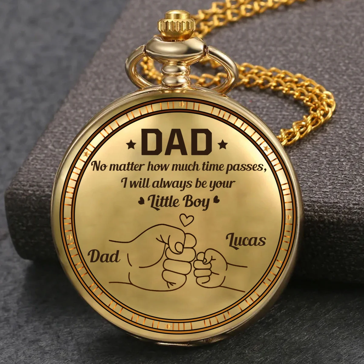No Matter How Much Time Passes - Personalized Custom Pocket Watch - Image 7