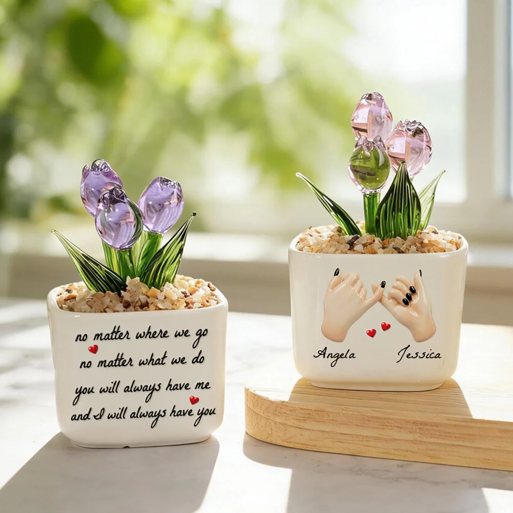 No Matter - Personalized Custom 3D Effect Glass Everlasting Tulips - Image 2