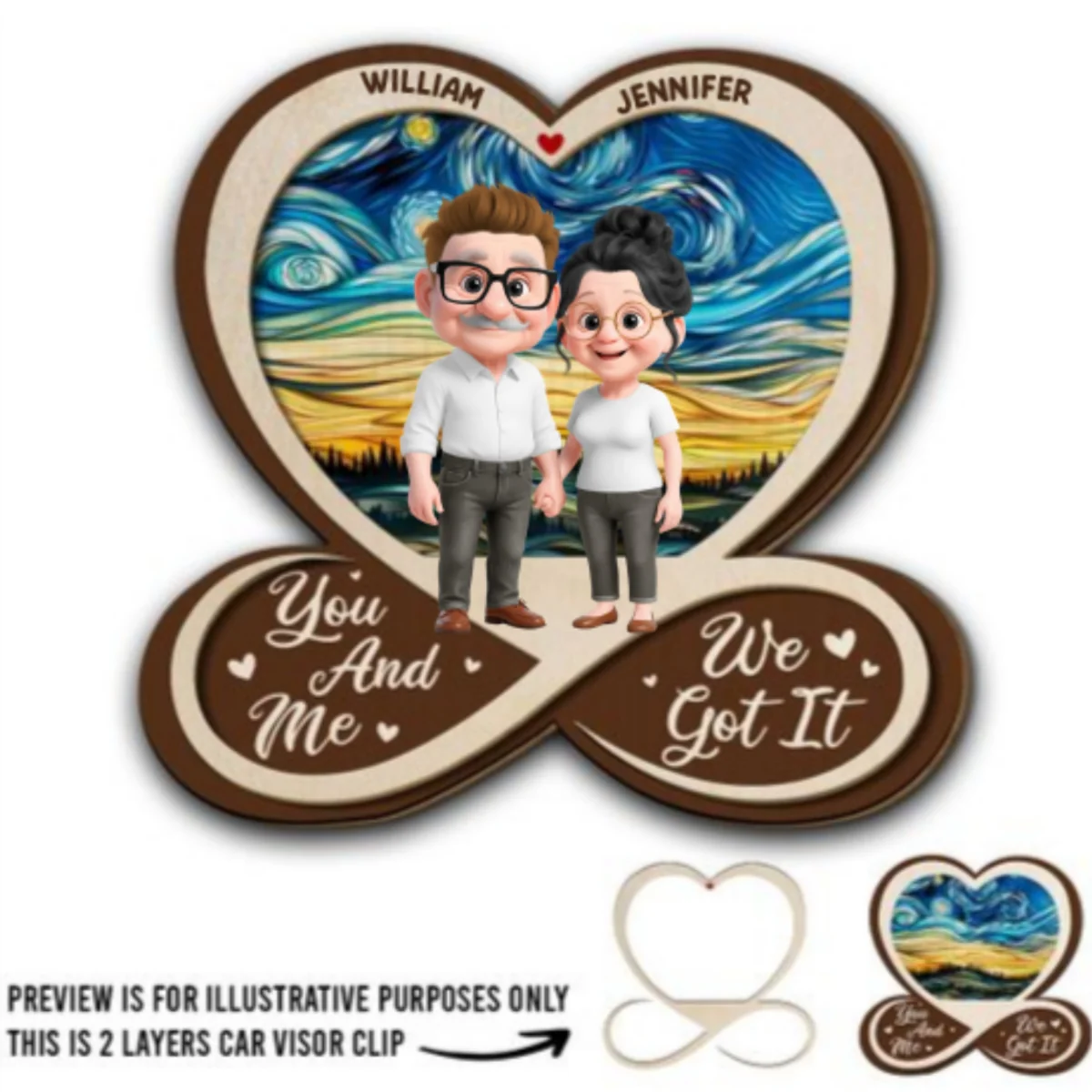 No Matter What I Love You - Personalized Custom Car Visor Clip - Image 4
