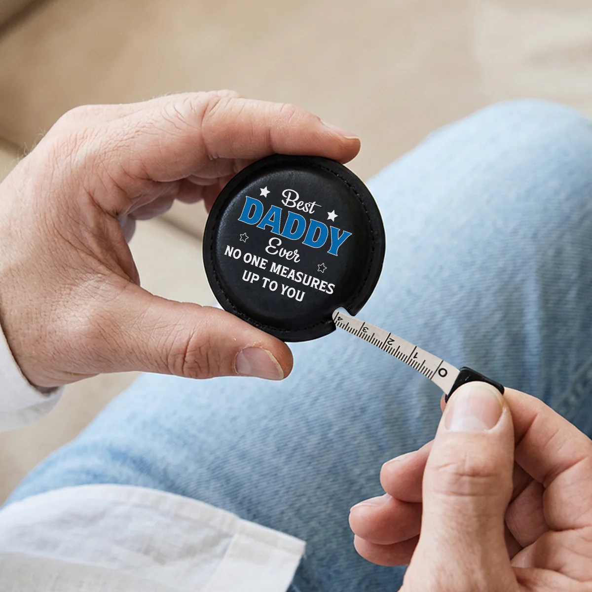No One Measures Up To You - Personalized Custom Leather Tape Measure - Image 2