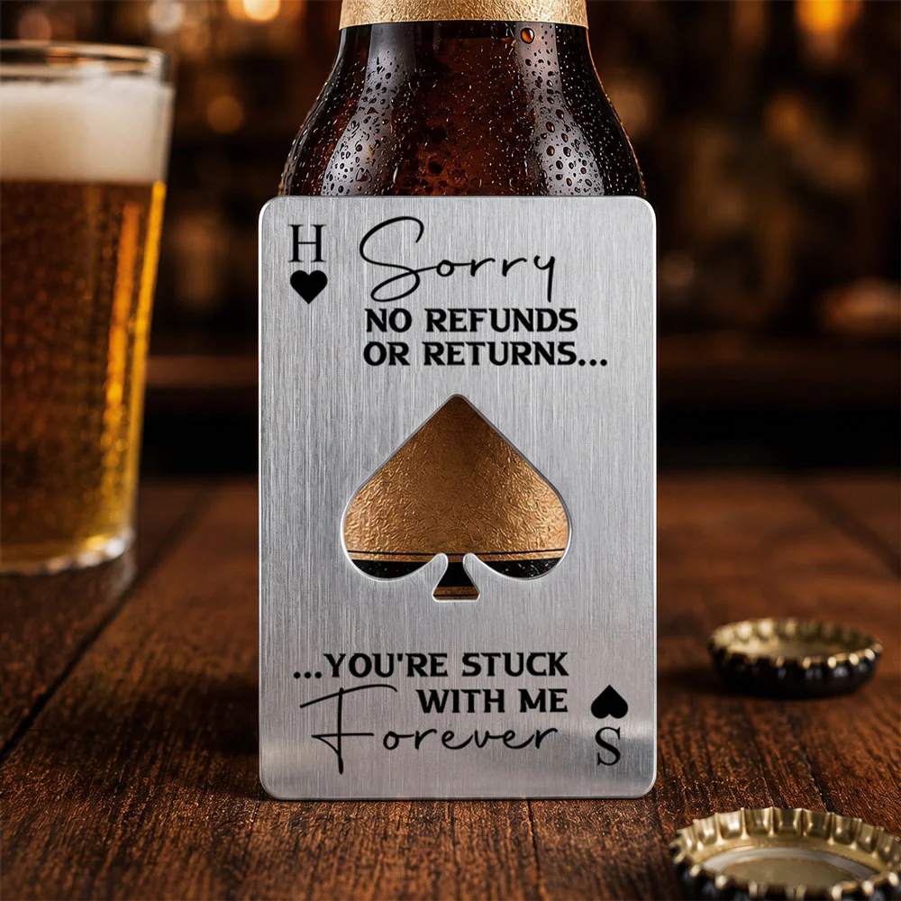 No Refunds Or Returns - Personalized Custom Ace Of Spades Bottle Opener - Image 2