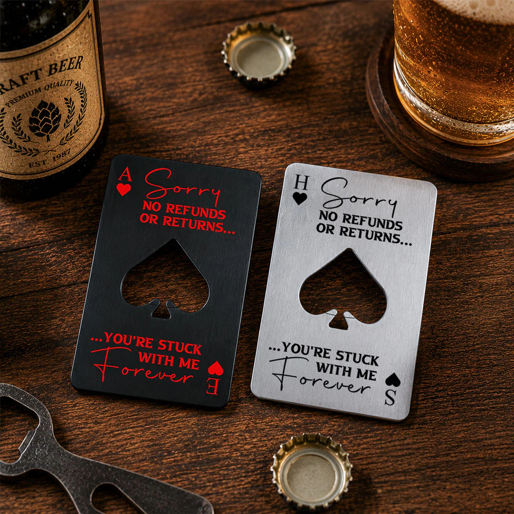 No Refunds Or Returns - Personalized Custom Ace Of Spades Bottle Opener - Image 4