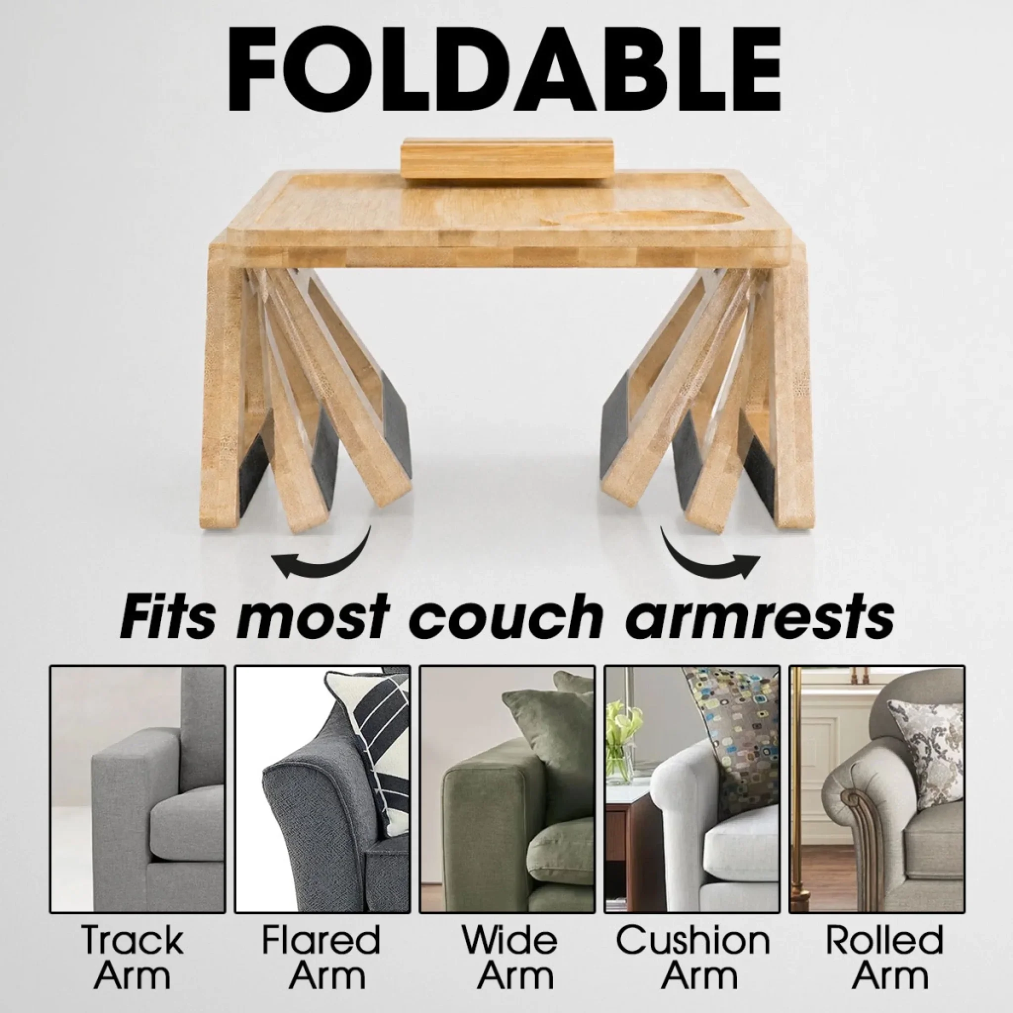 No Returns Allowed - Personalized Custom Wooden Couch Arm Table - Image 7