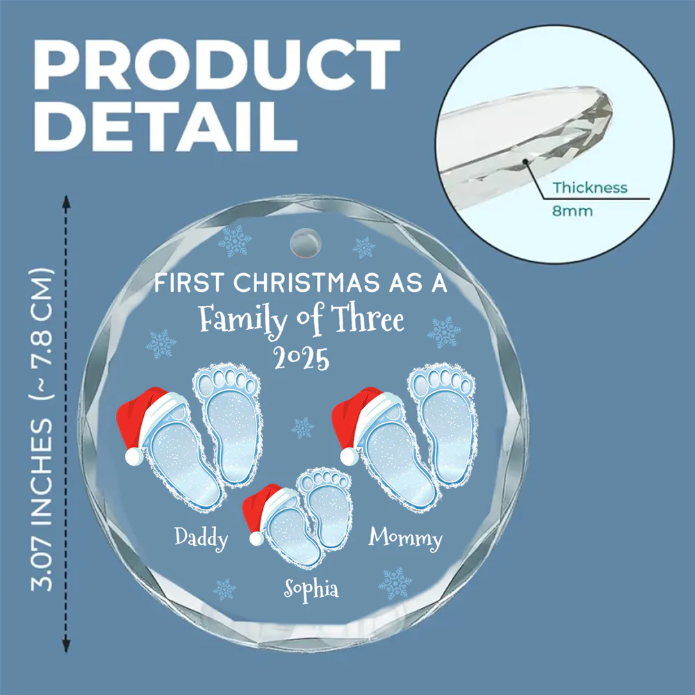 Noel Family - Personalized Custom Glass Ornament - Image 6
