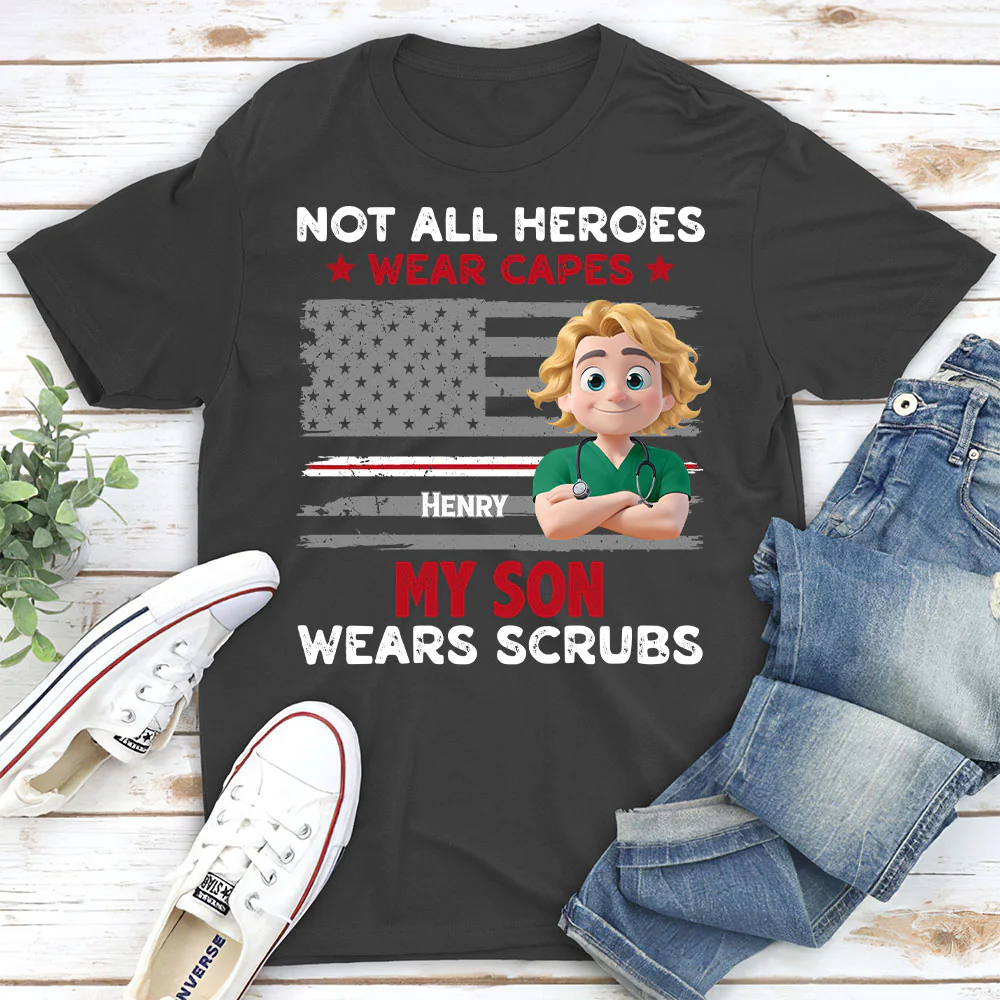 Not All Heroes Wear Capes - Personalized Custom Shirt - Image 2