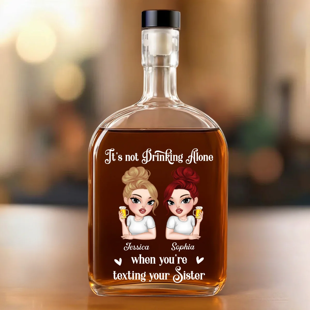 Not Drinking Alone - Personalized Custom Spirits Decanter - Image 7