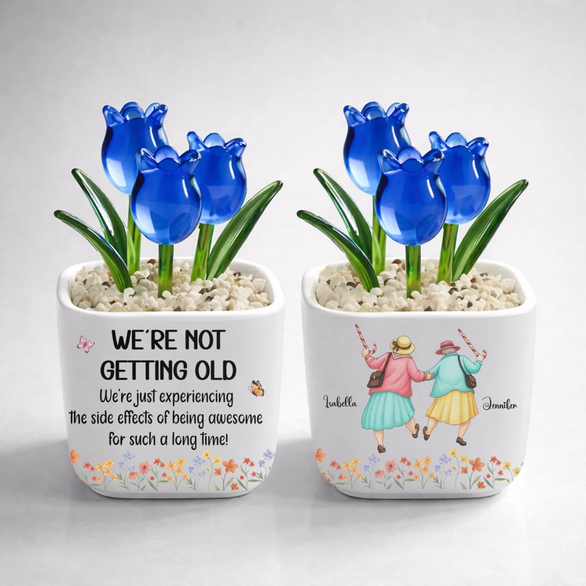 Not Getting Old - Personalized Custom Glass Everlasting Tulips - Image 11