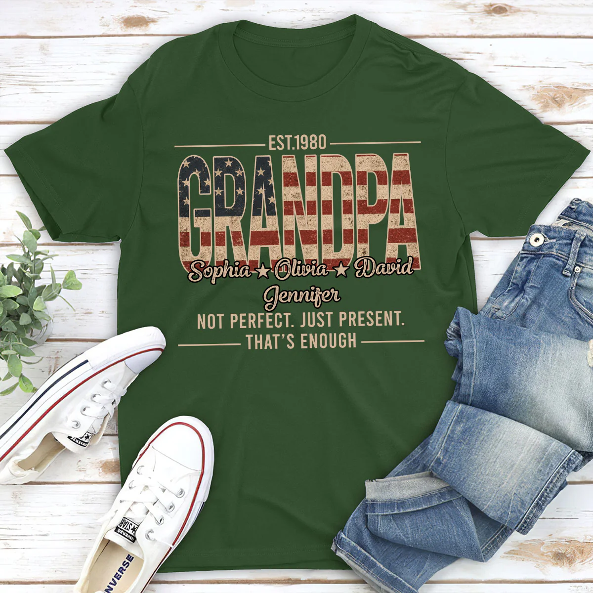 Not Perfect Just Dad - Personalized Custom Shirt - Image 2
