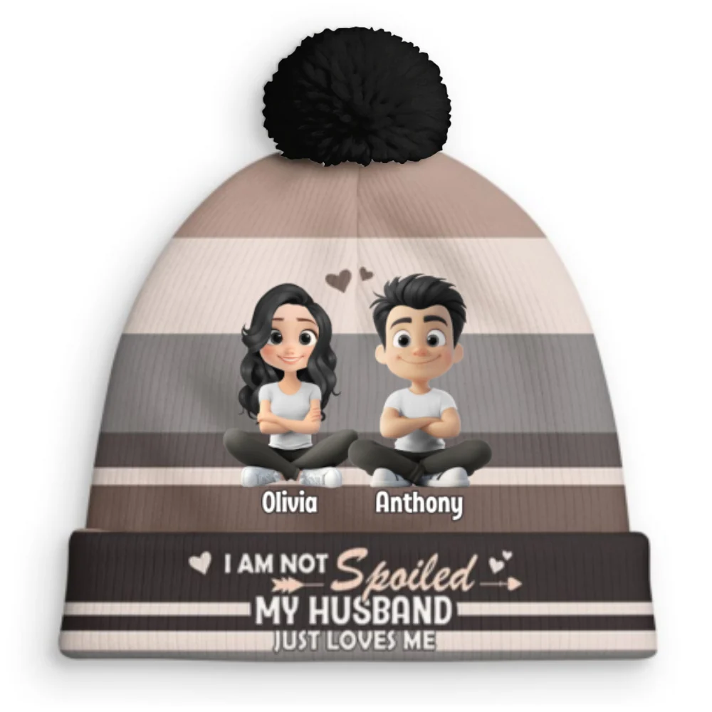 Not Spoiled - Personalized Custom Bobble Beanie Hat - Image 8