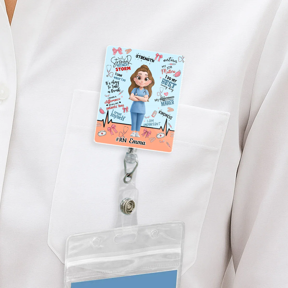 Nurse Doctor Daily Affirmations - Personalized Custom Acrylic Badge Reel