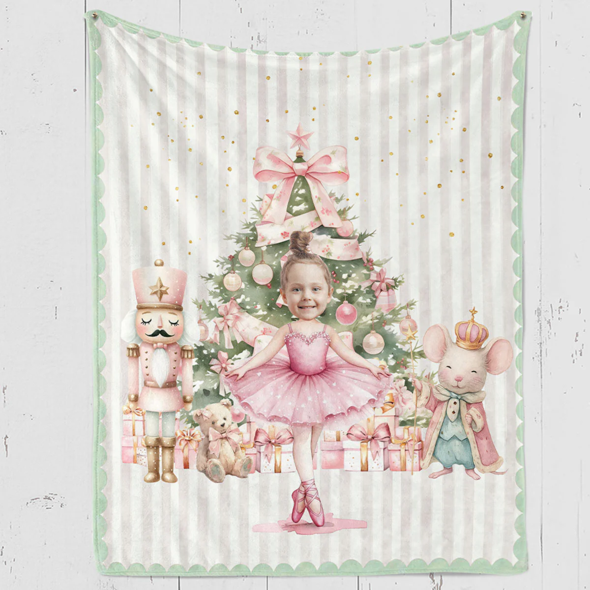 Nutcracker Ballerina Custom Face - Personalized Custom Fleece Blanket - Image 5