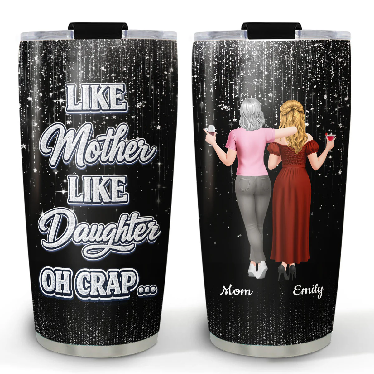 Oh Mother And Daughter - Personalized Custom Tumbler