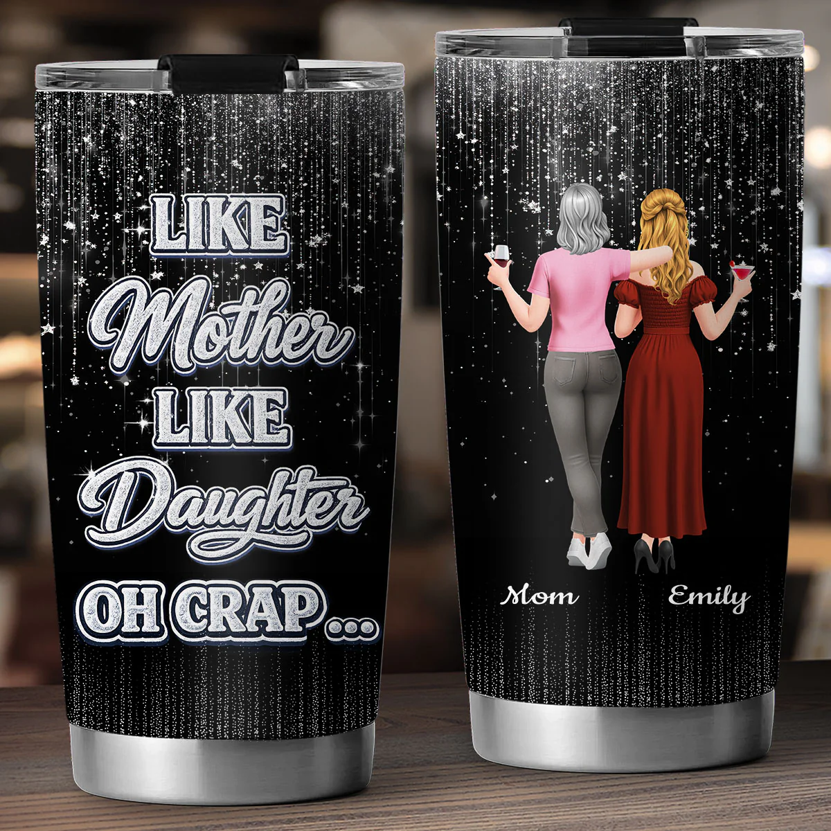 Oh Mother And Daughter - Personalized Custom Tumbler - Image 2