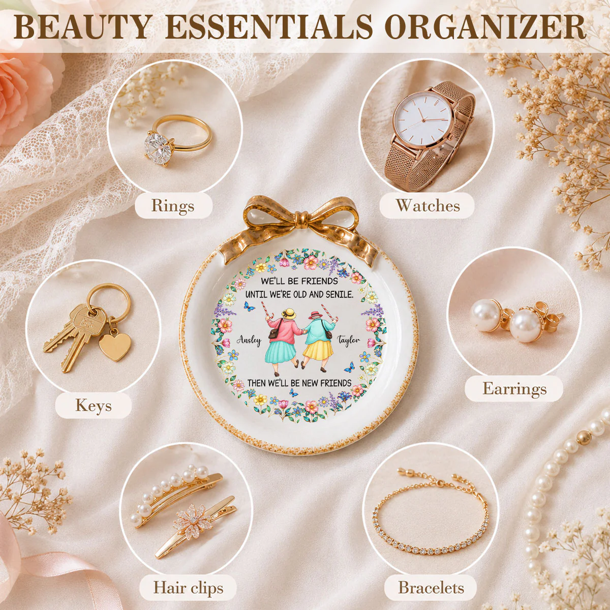 Old And Senile - Personalized Custom Bow Jewelry Dish - Image 4