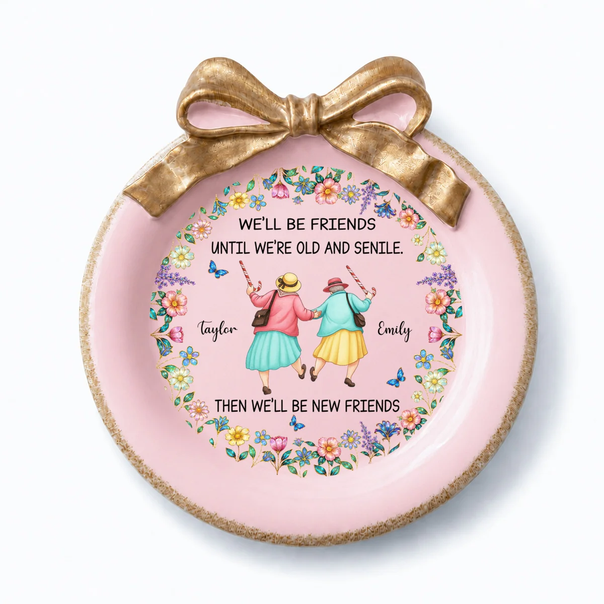 Old And Senile - Personalized Custom Bow Jewelry Dish - Image 7