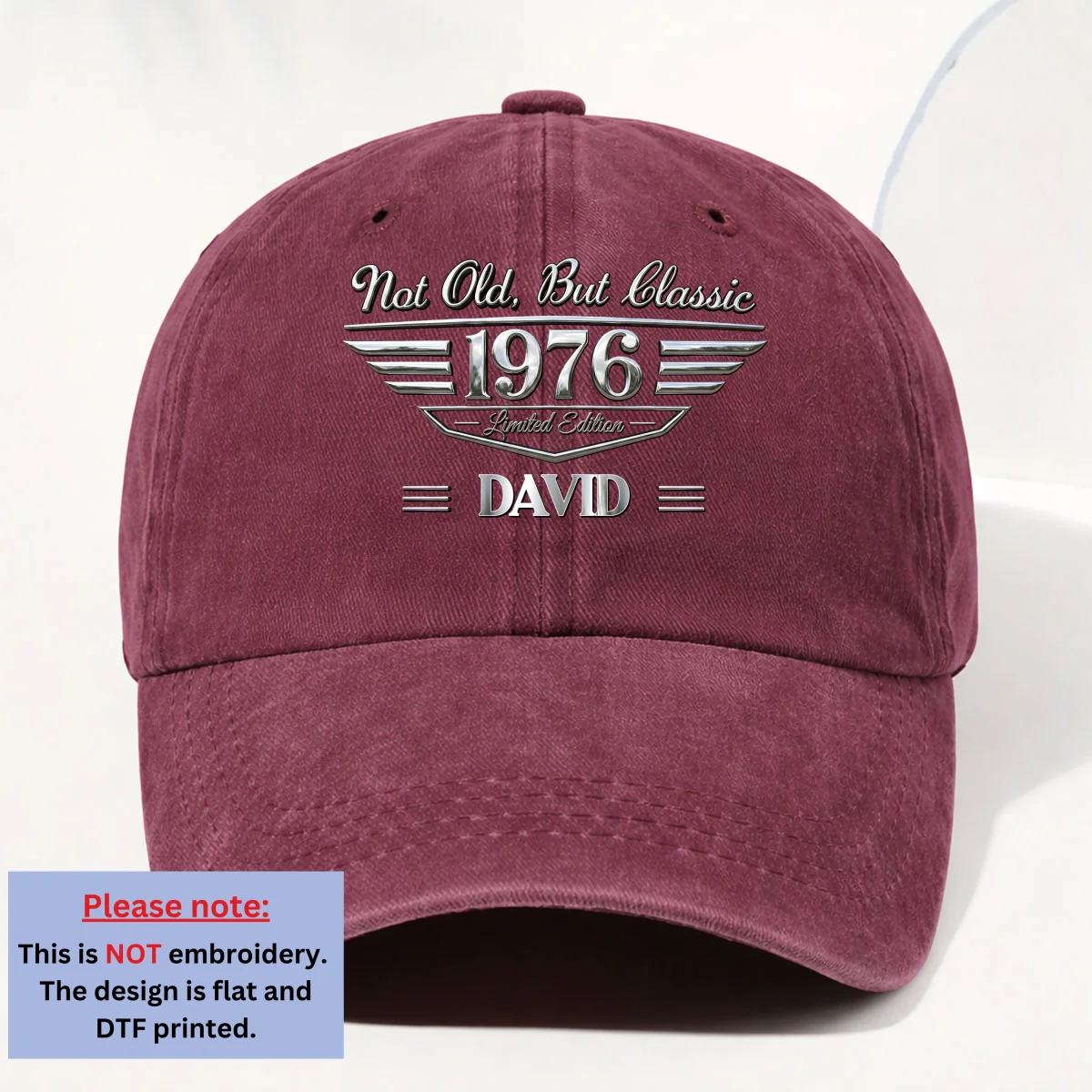 Old But Gold - Personalized Custom Vintage Washed Denim Cap - Image 10